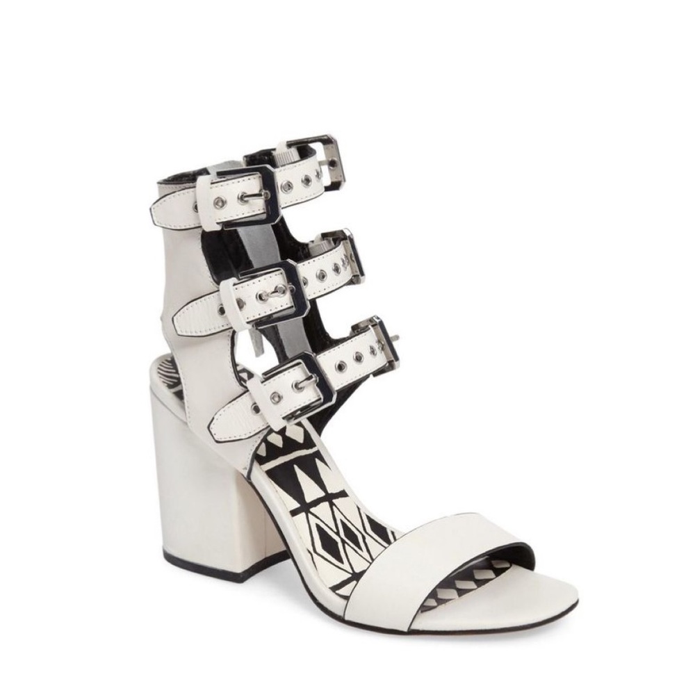 🤑📦 DOLCE VITA Edin Buckle Heeled Sandal in White